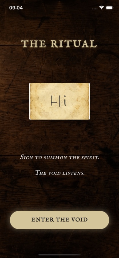 Void Journal app screen