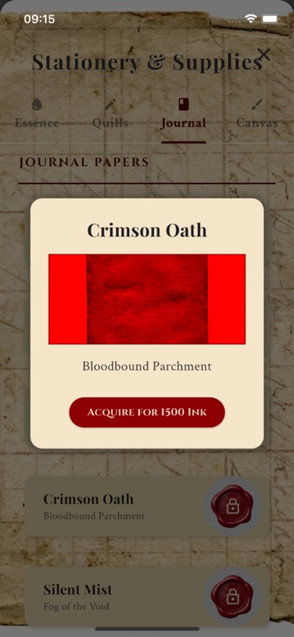 Void Journal app screen